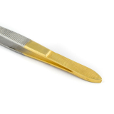 МЕТЦГЕР PT-385-HG Пинцет скошенный позолота 