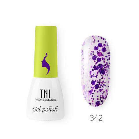 TNL Гель-лак 8 Чувств Mini №342 крупный аметист, 3,5 мл.