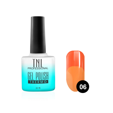 TNL Гель-лак Thermo №06 неоновый-оранжевый, 10 мл.
