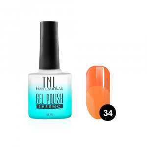 TNL Гель-лак Thermo №34 неоново-оранжевый/светло-оранжевый, 10 мл.