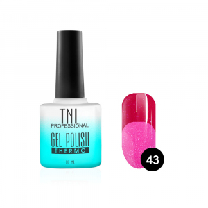 TNL Гель-лак Thermo №43 карамельно-розовый/мандариновый с микроблестками, 10 мл.