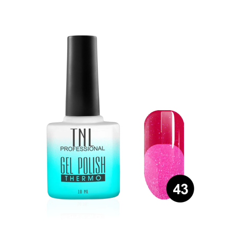 TNL Гель-лак Thermo №43 карамельно-розовый/мандариновый с микроблестками, 10 мл.