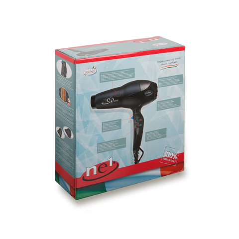 NE1R Фен COIF*IN 2300 Вт, 2 насадки, с ионизацией, чёрный