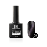 TNL Гель-лак Кошачий глаз №05 черно-серый, 10 мл.