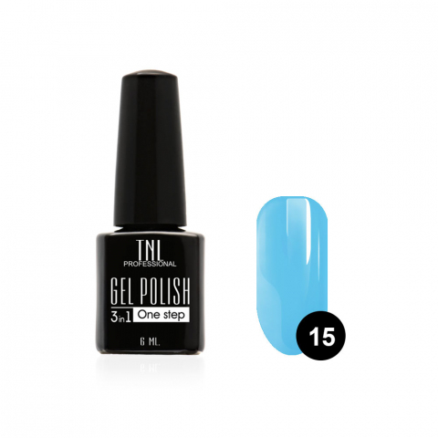 TNL Гель-лак 3 в 1 №15 голубой, 6 мл.