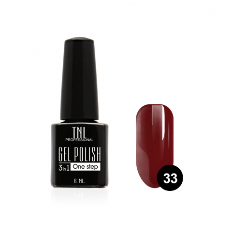 TNL Гель-лак 3 в 1 №33 темный бургунди, 6 мл.