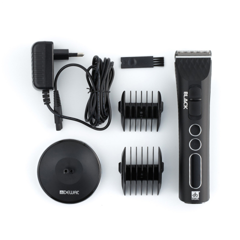 03-065 DEWAL Машинка для стрижки BLACK, 5000-7000 об/мин., нож 45 мм, 1-1,9 мм, 2 насадки