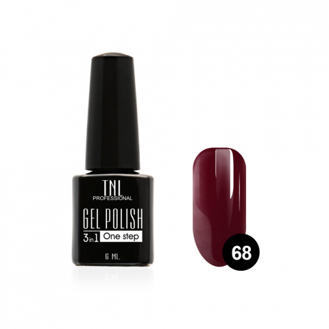 TNL Гель-лак 3 в 1 №68 карминовый красный, 6 мл.
