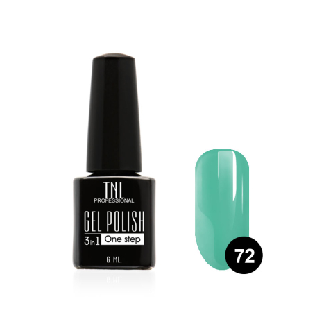 TNL Гель-лак 3 в 1 №72 аквамарин, 6 мл.