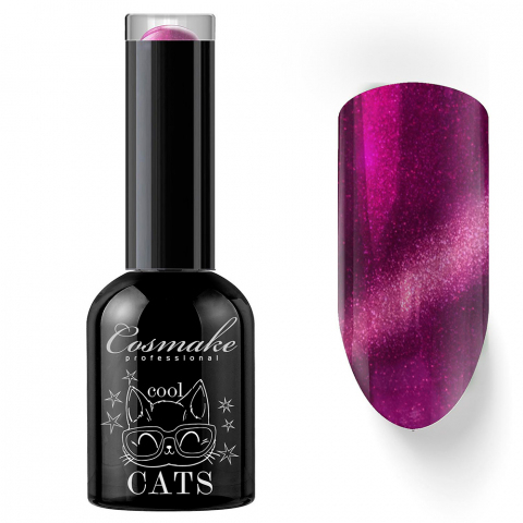 Cosmake 34 Гель-лак Кошачий глаз Малиновый, 11 мл.