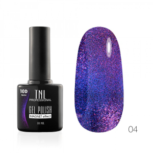 TNL Гель-лак Кошачий глаз 10D №04 фиолетовый аметист, 10 мл.