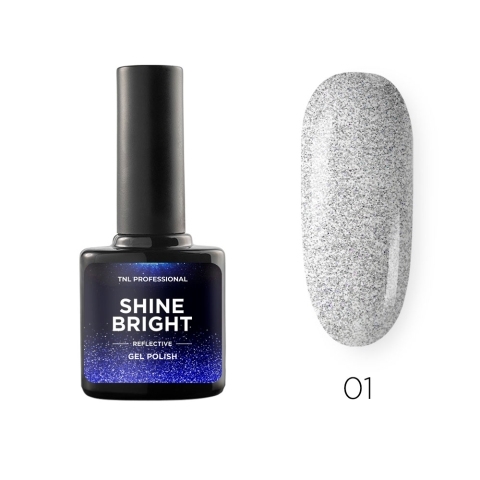 TNL Гель-лак Shine bright №01 - Серебряный луч, 10 мл.