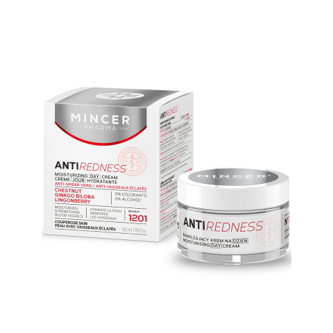 MINCER Увлажняющий дневной крем для лица от красных звёздочек №1201, 50 мл.