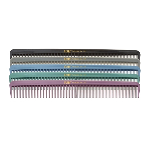 Riff Р301 А Расческа рабочая для стрижки, комбинированная, серая