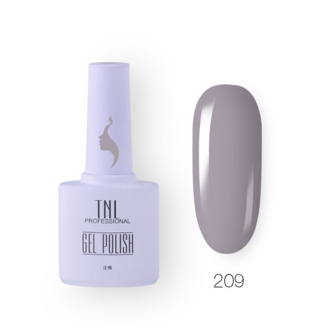 TNL Гель-лак 8 Чувств №209 серая дымка, 10 мл.