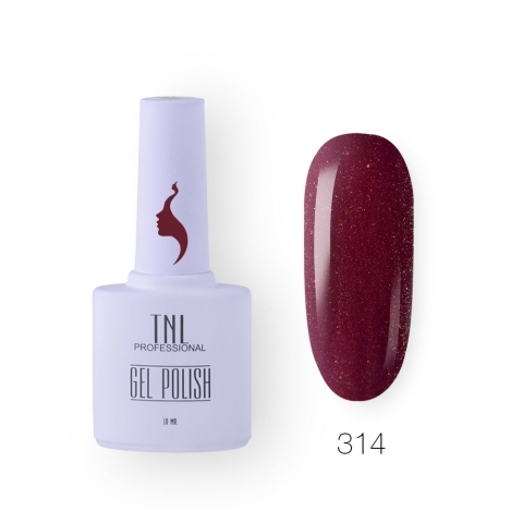 TNL Гель-лак 8 Чувств №314 вишневая пыль, 10 мл.