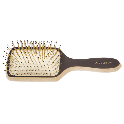BRB-200 DEWAL Щетка массажная прямоугольная, деревянная, мини, нейлоновый штифт, 11 рядов 