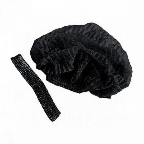 Шапочка-клип чёрная White line (50 шт)