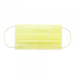 БИНОВИ Маска одноразовая 3-х слойная желтая, 1/50 шт. пакет