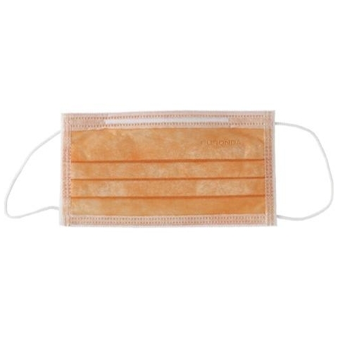 БИНОВИ Маска одноразовая 3-х слойная оранжевая, 1/50 шт. пакет