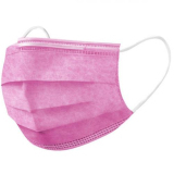 БИНОВИ Маска 3-х слойная розовая, фильтр-мелтблаун, 1/50 шт, коробка