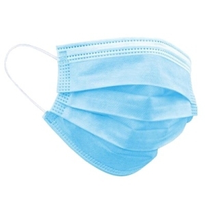 БИНОВИ Маска 3-х слойная голубая, фильтр-мелтблаун, 1/50 шт, коробка