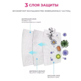 БИНОВИ Маска 3-х слойная красная, фильтр-мелтблаун, 1/50 шт, коробка