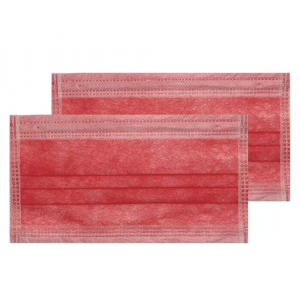 БИНОВИ Маска 3-х слойная красная, фильтр-мелтблаун, 1/50 шт, коробка