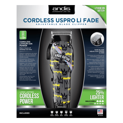 AN73100 Машинка для срижки волос Andis Cordless UsPro Li Fade Nation