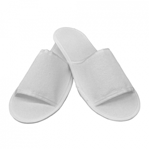 Тапочки одноразовые махровые Оптима Плюс, белые, 1 пара