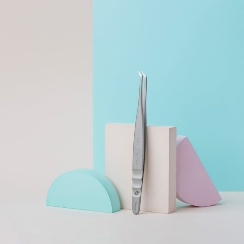 ТЕ-40/1 Пинцет профессиональный для ресниц EXPERT L-образный 50"