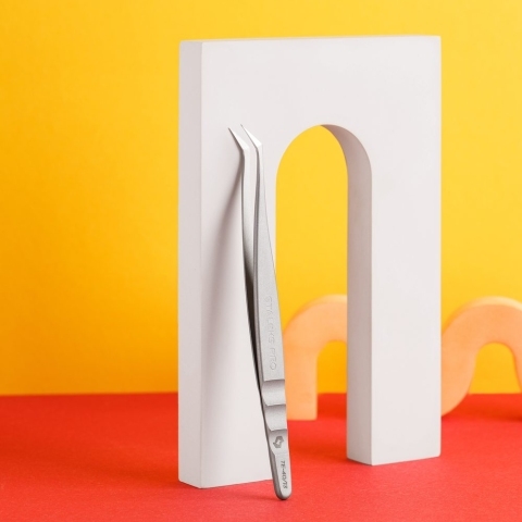 ТЕ-40/13 Пинцет профессиональный для ресниц EXPERT L-образный 40"