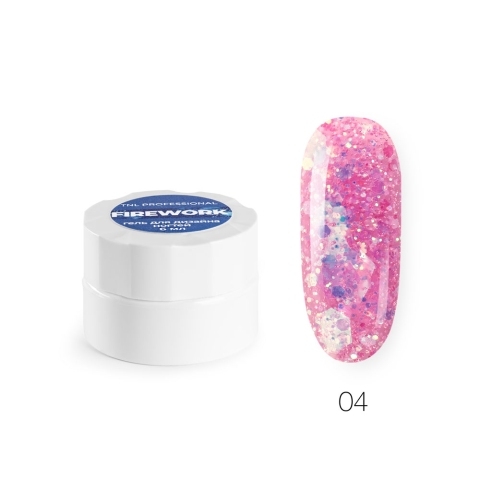 Гель для дизайна TNL Firework № 04 Розовый залп, 6 мл.