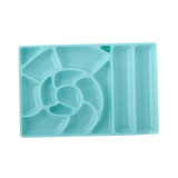 902691 Палитра для разведения цветных гелей и красок, с ячейками, широкая, бирюзовая