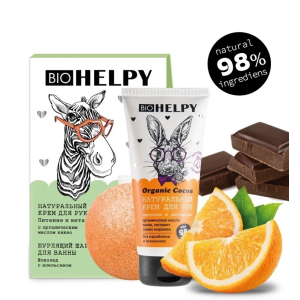 Bio Helpy Набор №1 Бурлящий шар для ванны + крем для рук