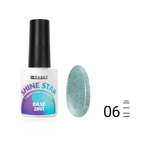 Цветная база PASHE Shine Star 2 in1 Светоотражающая №06 - Уран, 9 мл.