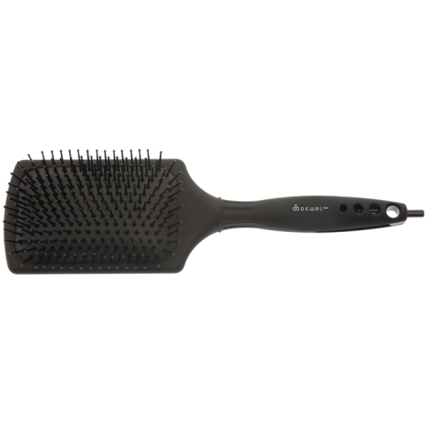 BRВМ-8 Щетка массажная DEWAL Black Magic прямоугольная, с нейлоновой щетиной, 11 рядов 