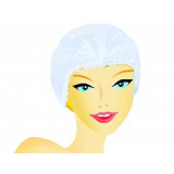 БИНОВИ Шапочка для душа, п/э, голубая 1/100 шт.