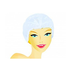 БИНОВИ Шапочка для душа, п/э, голубая 1/100 шт.