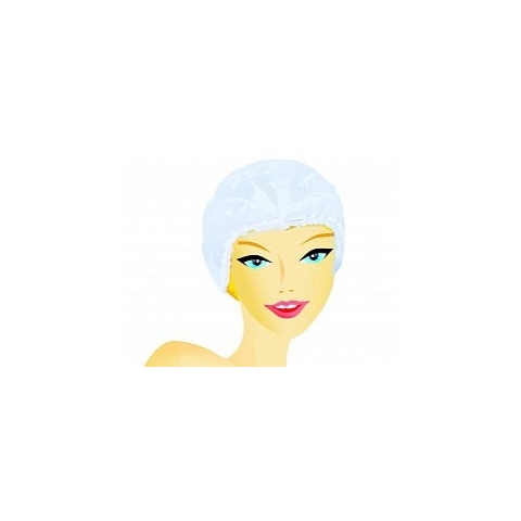 БИНОВИ Шапочка для душа, п/э, голубая 1/100 шт.