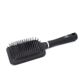 203807 TNL Щетка массажная для волос прямоугольная, нейлоновые штифты, 84 мм, черная