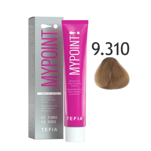 Mypoint Крем-краска 9.310 Очень светлый золотисто-пепельный блондин для седых волос, 60 мл.