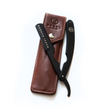 RB029 Опасная бритва с защитой и сменным лезвием Protector Black с кожаным чехлом