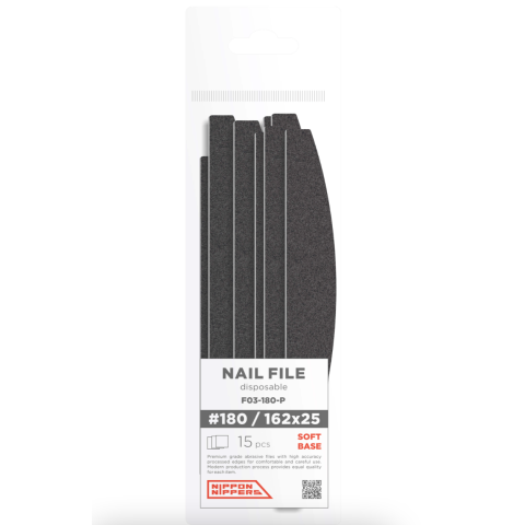 NN F03-180 Файлы сменные одноразовые, абразив 180, на вспененной основе, 15 шт./упак., 162*25, карбид-кремния