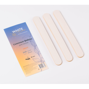 WL Сменные файлы для пилки Овал 180 грит белый, 30 шт.