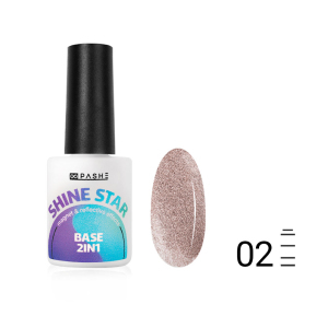 Цветная база PASHE Shine Star 2 in1 Светоотражающая №02 - Венера, 9 мл.