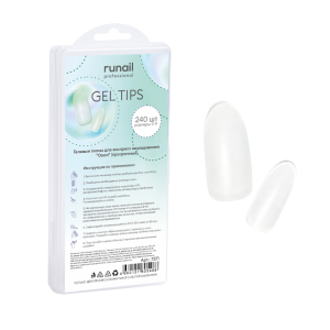 7371 RuNail Гелевые типсы ОВАЛ прозрачный, 240 шт.