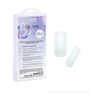 7073 RuNail Гелевые типсы Квадрат прозрачные, 240 шт.