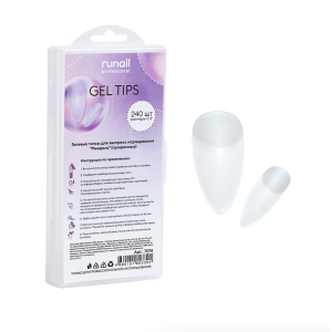 7074 RuNail Гелевые типсы Миндаль прозрачные, 240 шт.
