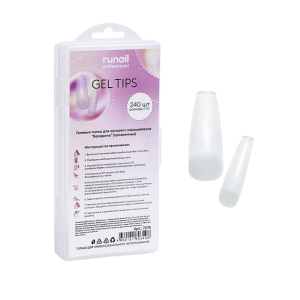 7075 RuNail Гелевые типсы Балерина прозрачные, 240 шт.